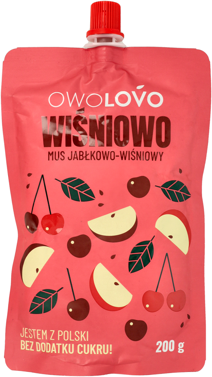 OWOLOVO, Wiśniowo, mus Jabłkowo-Wiśniowy, 200 g