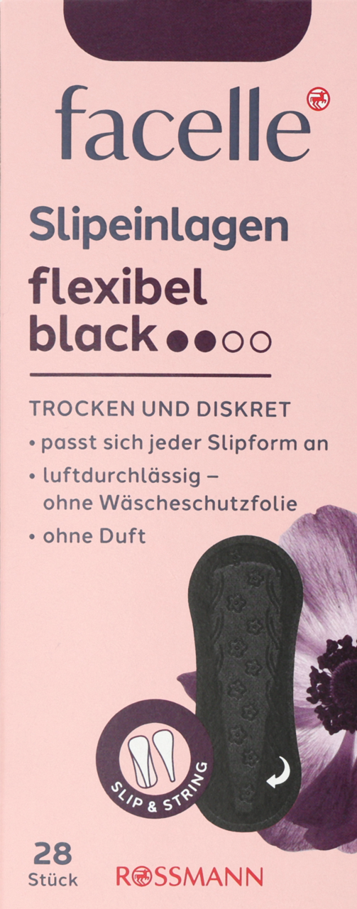 FACELLE, wkładki higieniczne, Czarne, 28 szt.