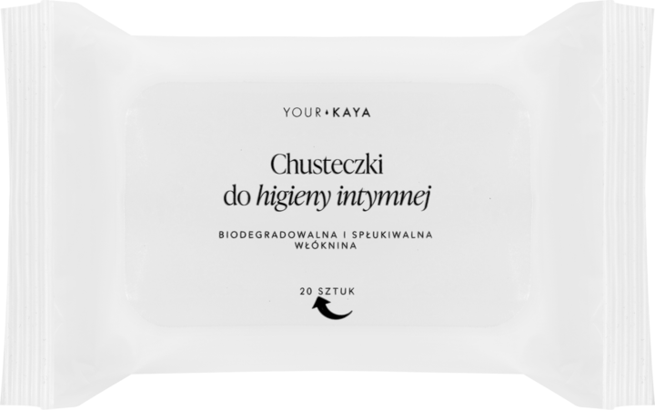 YOUR KAYA, chusteczki do higieny intymnej, biodegradowalne, spłukiwalne, 20 szt.