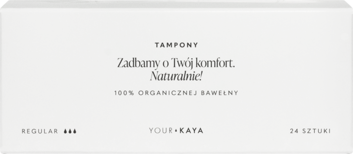 YOUR KAYA, tampony higieniczne, z bawełny organicznej, Regular, 24 szt.