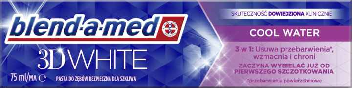 BLEND-A-MED, 3D White, pasta do zębów, usuwa przebarwienia, Cool Water, 75 ml
