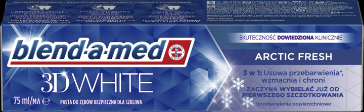 BLEND-A-MED, 3D White, pasta do zębów, usuwa przebarwienia, Arctic Fresh, 75 ml