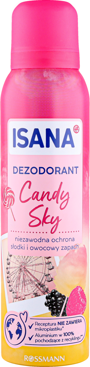 ISANA, dezodorant w sprayu, dla kobiet, Candy Sky, 150 ml