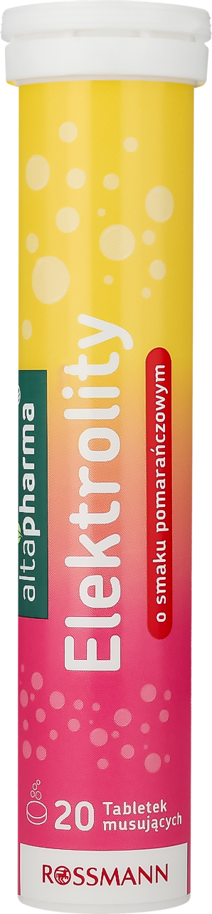 ALTAPHARMA, tabletki musujące o smaku Pomarańczowym, Elektrolity, suplement diety, 20 szt.