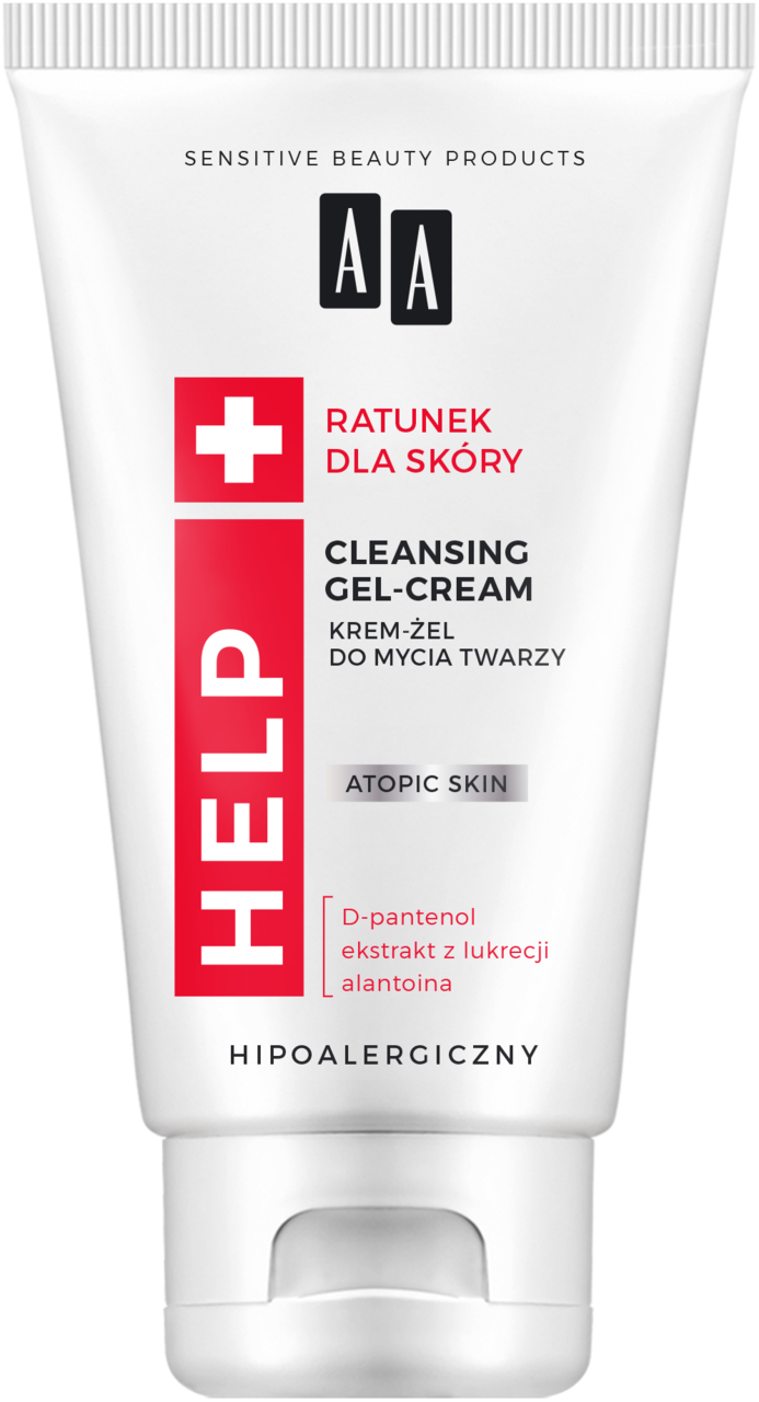 AA, Help, krem-żel do mycia twarzy, cera atopowa, hipoalergiczny, 125 ml