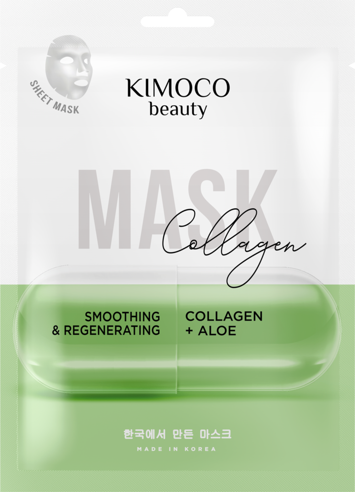 KIMOCO, Beauty Collagen, maska w płachcie, wygładzająco-regenerująca, 23 ml