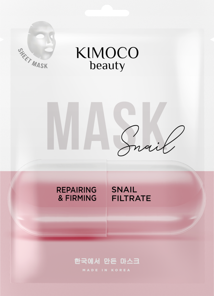 KIMOCO, Beauty Snail, maska w płachcie, regenerująco-ujędrniająca, 23 ml