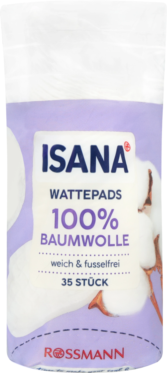 ISANA, płatki kosmetyczne, bawełniane, 35 szt.