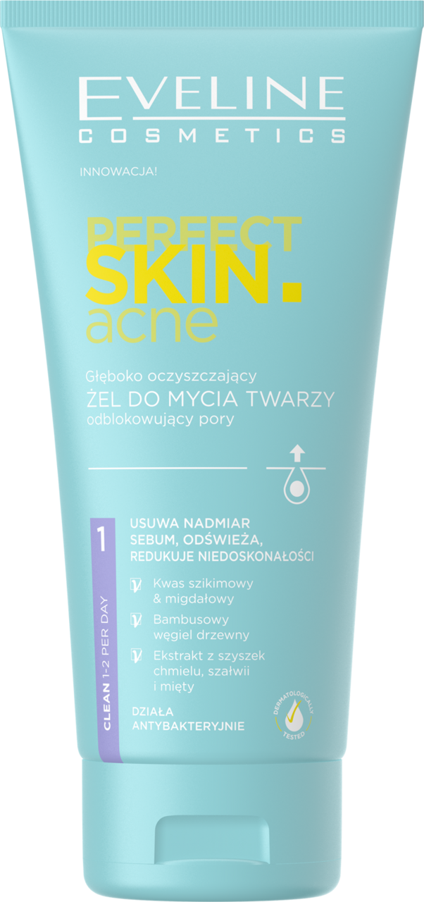 EVELINE COSMETICS, Perfect Skin Acne , żel do mycia twarzy, głęboko ...