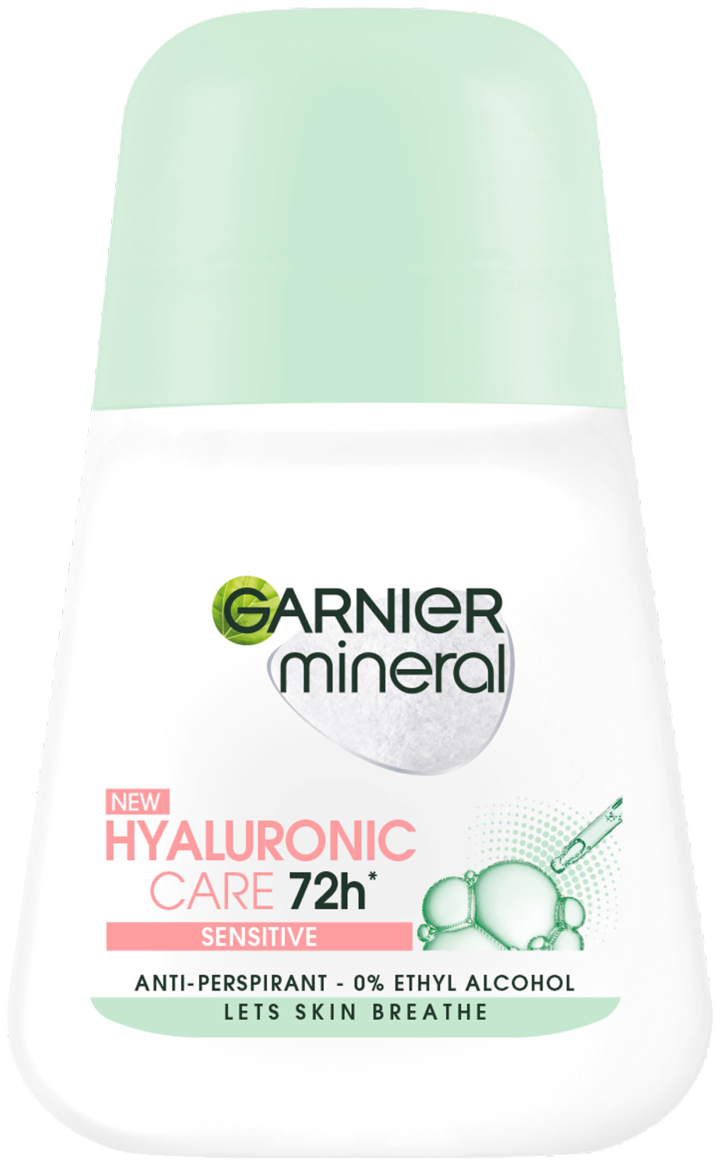 GARNIER MINERAL, Hyaluronic Care Sensitive, antyperspirant w kulce, dla kobiet, 72h, 50 ml
