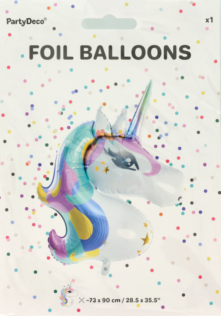 PARTYDECO, , balon foliowy, Jednorożec, wym.