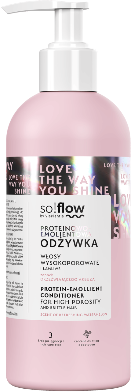 SO!FLOW BY VIS PLANTIS, odżywka do włosów wysokoporowatych, proteinowo-emolientowa, zapach orzeźwiającego arbuza, 400 ml