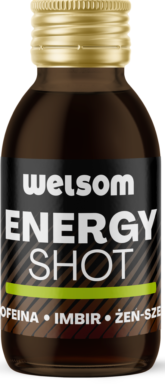 WELSOM, Energy   Shot, napój typu shot, Kofeina, Imbir, Żeń-Szeń, 100 ml