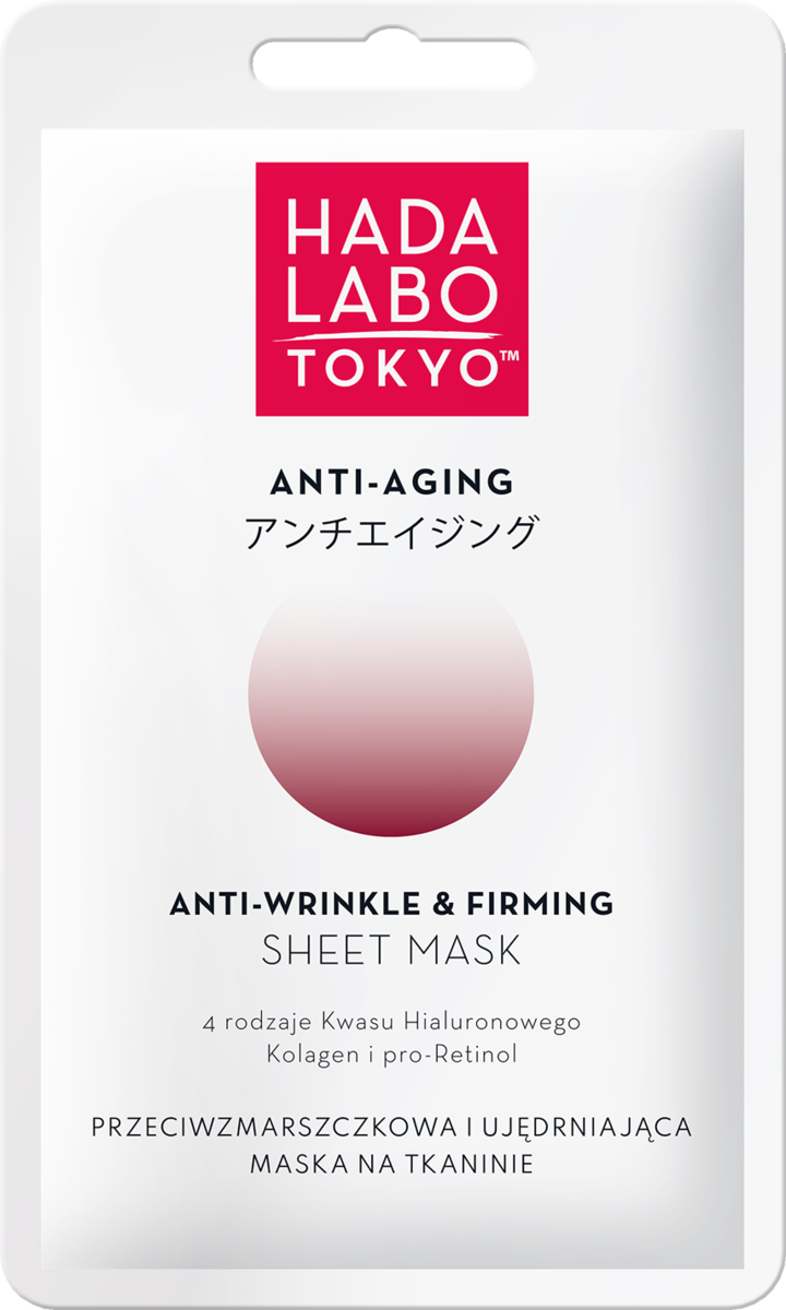 HADA LABO TOKYO, Anti-Aging, maska w płachcie, przeciwzmarszczkowo-ujędrniająca, 20 ml