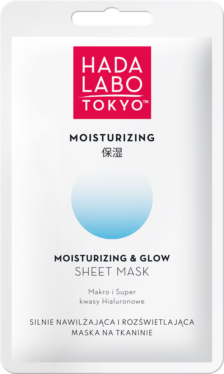 HADA LABO TOKYO, Moisturizing, maska w płachcie, nawilżająco-rozświetlająca, 20 ml