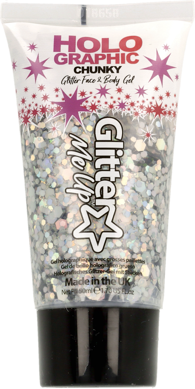 GLITTER ME UP, , brokat do ciała w żelu, srebrny, 50 ml Drogeria