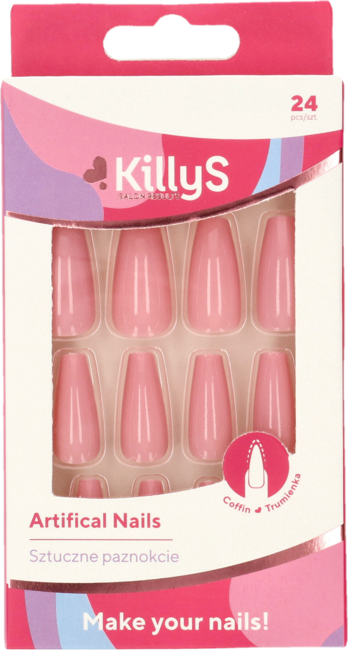 KILLYS, sztuczne paznokcie Coffin Pink Mood, 24 szt. Drogeria Rossmann.pl