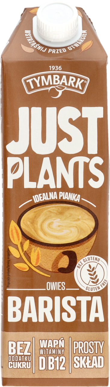 TYMBARK, Just Plants Barista, napój owsiany z dodatkiem Wapnia i Witamin, 1 l