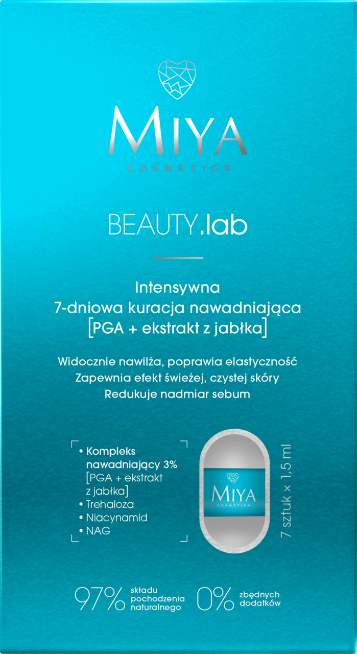MIYA COSMETICS, BEAUTY.lab , 7 dniowa kuracja, nawadniająca, 7x1,5 ml ...
