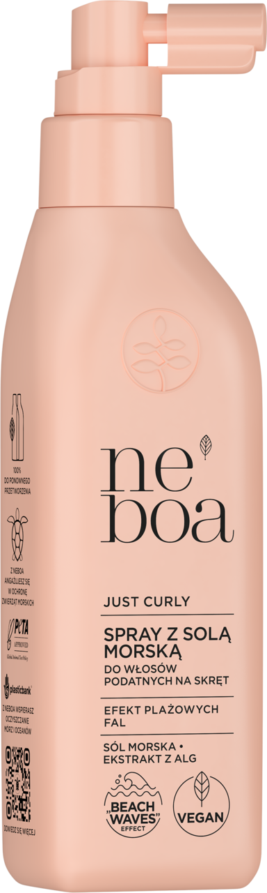 NEBOA, Just Curly, spray do stylizacji włosów podatnych na skręt, efekt plażowych fal, Sól Morska, 175 ml