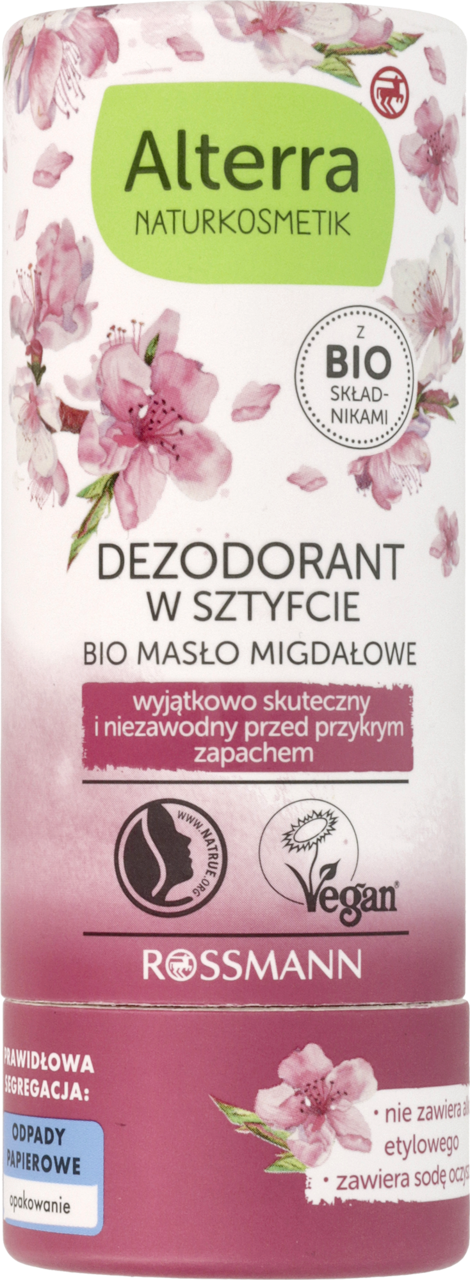ALTERRA, dezodorant w sztyfcie, Masło Migdałowe, 40 g