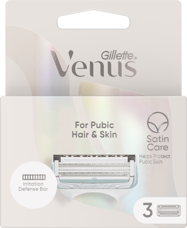 GILLETTE VENUS, Satin Care, wkłady do maszynki do golenia okolic intymnych dla kobiet, 3 szt