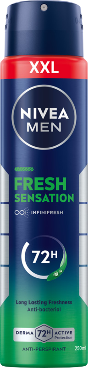NIVEA MEN, Fresh Sensation, antyperspirant w sprayu, dla mężczyzn, 72h, 250 ml
