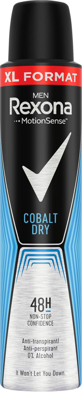 REXONA MEN, Cobalt Dry, antyperspirant w sprayu, dla mężczyzn, 48h, 200 ml
