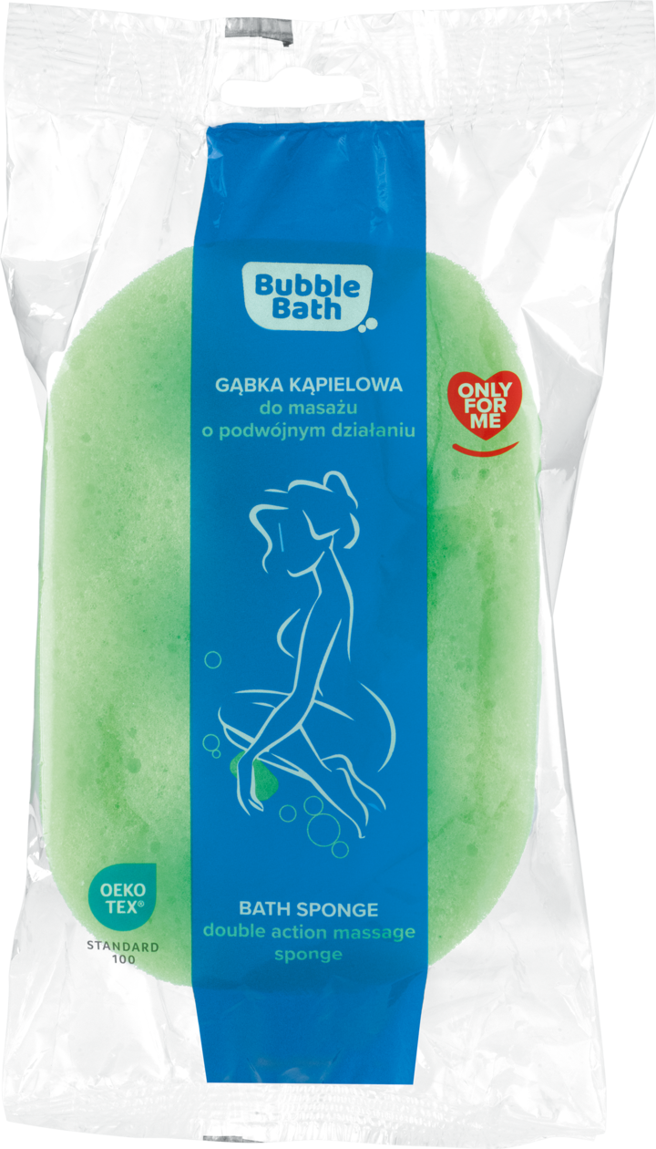 BUBBLE BATH, gąbka kąpielowa do masażu ciała o podwójnym działaniu, 1 szt.