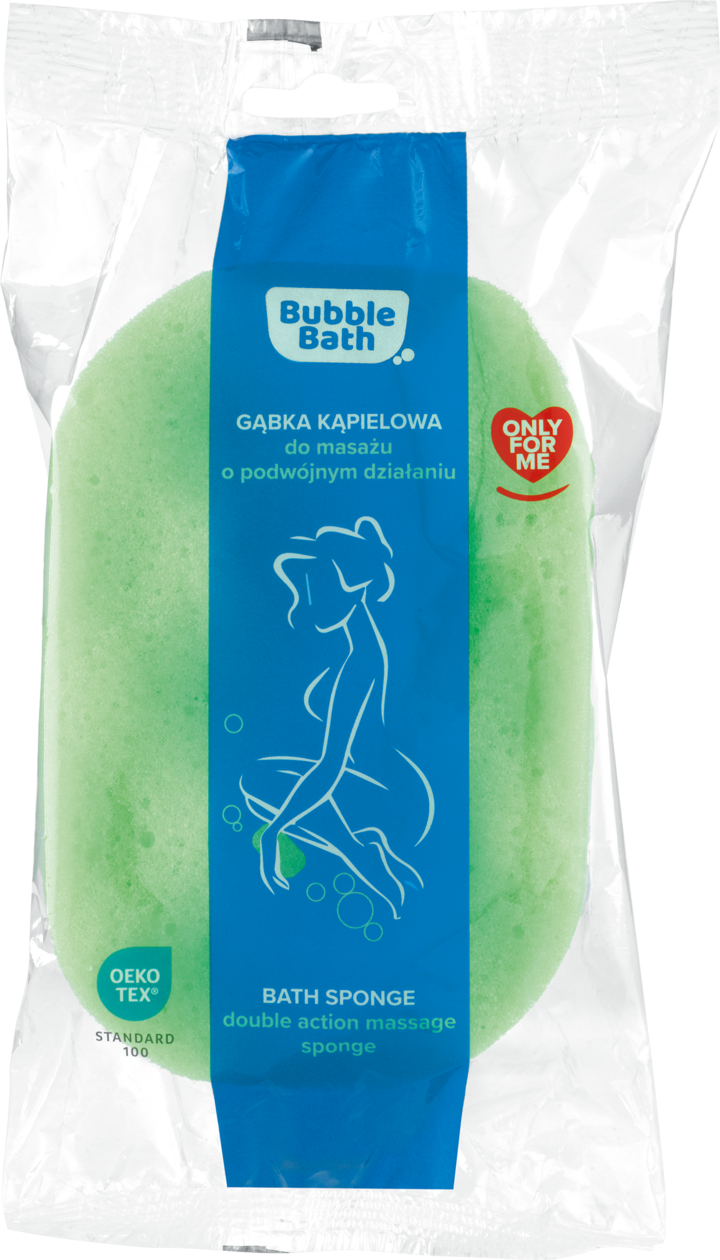 BUBBLE BATH, gąbka kąpielowa do masażu ciała o podwójnym działaniu, 1 szt.