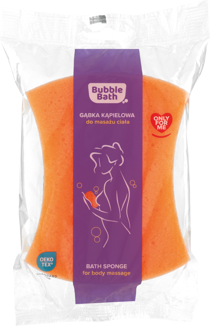 BUBBLE BATH, gąbka kąpielowa do masażu ciała, 1 szt.