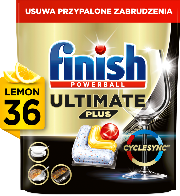 FINISH, Ultimate Plus, kapsułki do zmywarki, Lemon,, 36 szt.