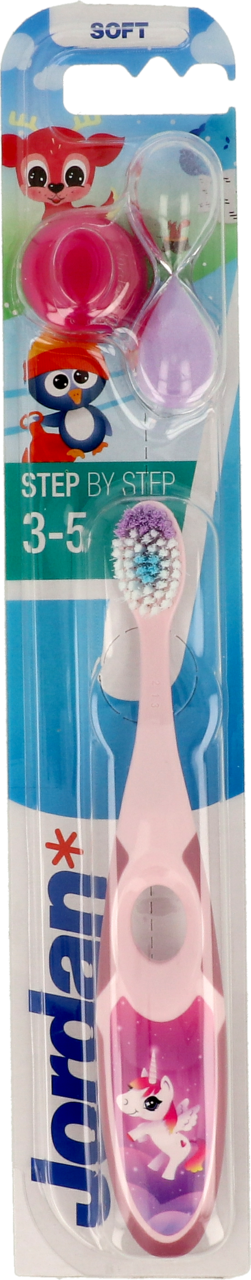 JORDAN, Step by Step, szczoteczka do zębów dla dzieci 3-5 lat, Soft, różne kolory, 1 szt.