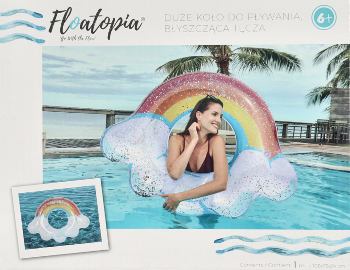 FLOATOPIA, , koło do pływania błyszcząca tęcza, 1 szt. | Drogeria ...