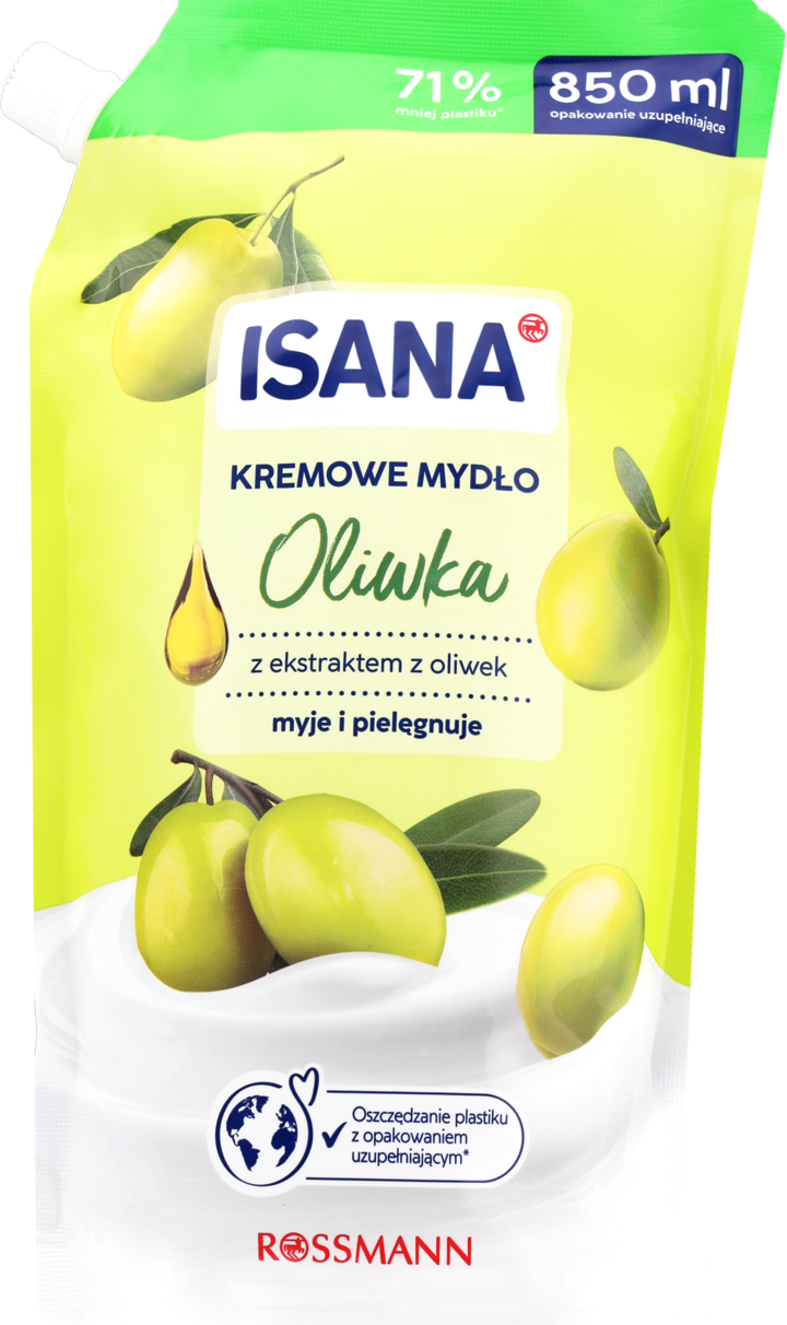ISANA, mydło w płynie, Oliwka, zapas, 850 ml