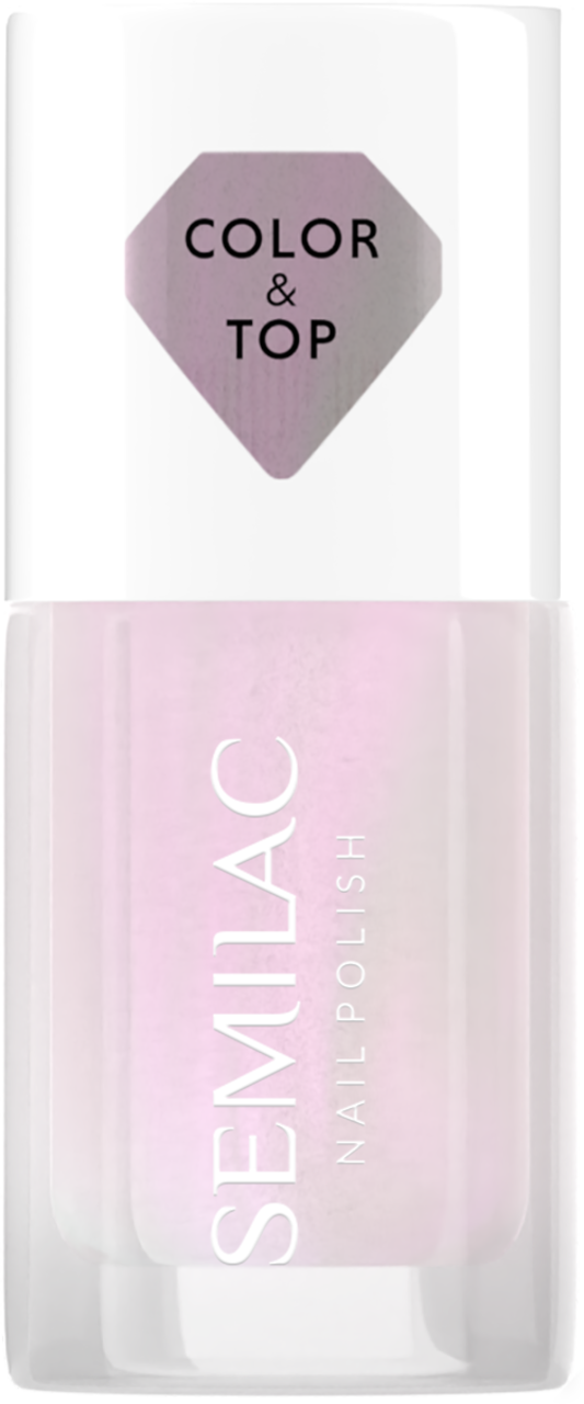 Semilac Top Nagellack PINK GLOW 7 Ml – Mit Perlmutt-Glanz, Kein UV-Licht Nötig, Für Glazed Donut Nails
