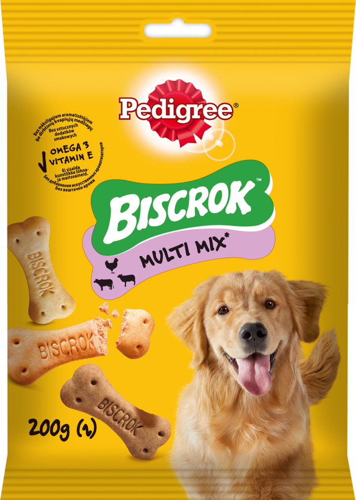 PEDIGREE, Biscrok Multi Mix, karma uzupełniająca dla dorosłych psów, Kurczak, Wołowina i Jagnięcina, 200 g