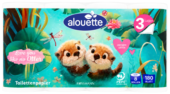 ALOUETTE, papier toaletowy, 3-warstwowy, wzór sezonowy, 8 szt.