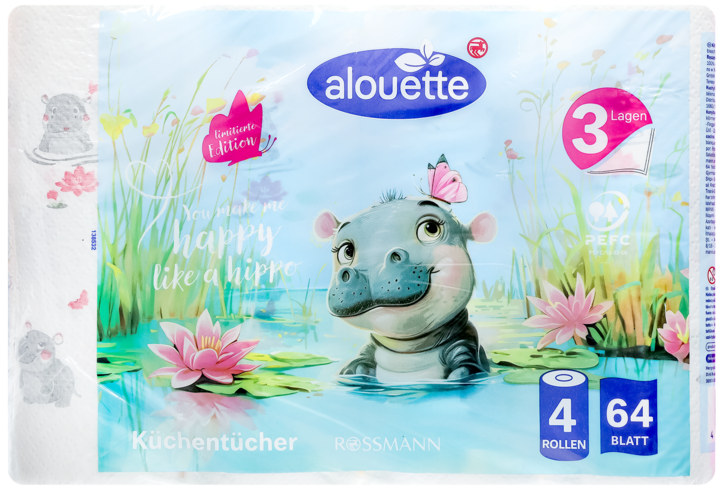 ALOUETTE, Classic, ręcznik papierowy, 3-warstwowy, 4 szt.