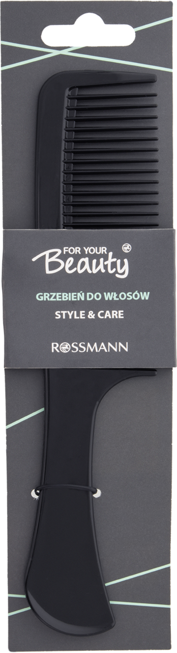 FOR YOUR BEAUTY, Style & Care, grzebień do włosów, Czarny, 1 szt.