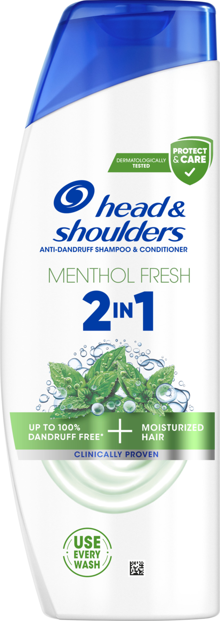HEAD & SHOULDERS, Menthol Fresh, szampon do włosów, 2w1, przeciwłupieżowy, 330 ml