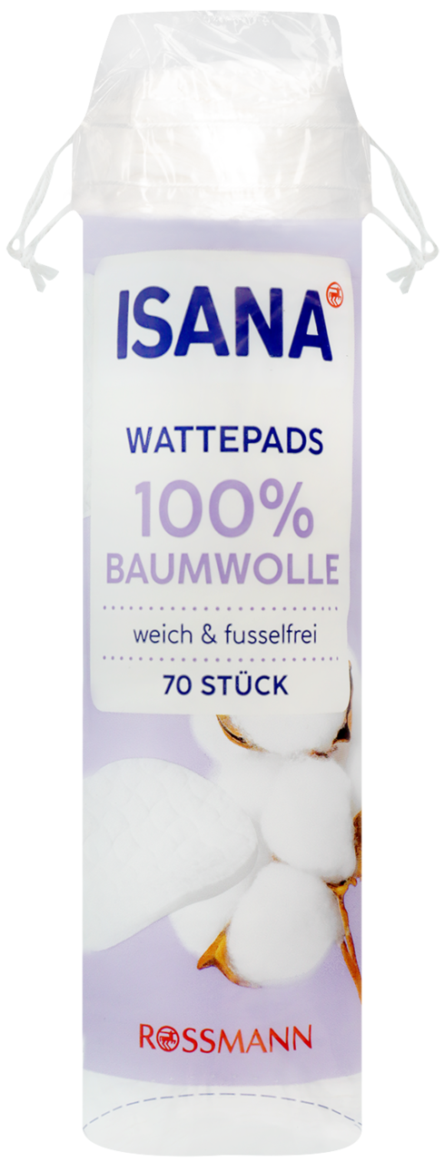 ISANA, płatki kosmetyczne, 100% bawelny, 70 szt.