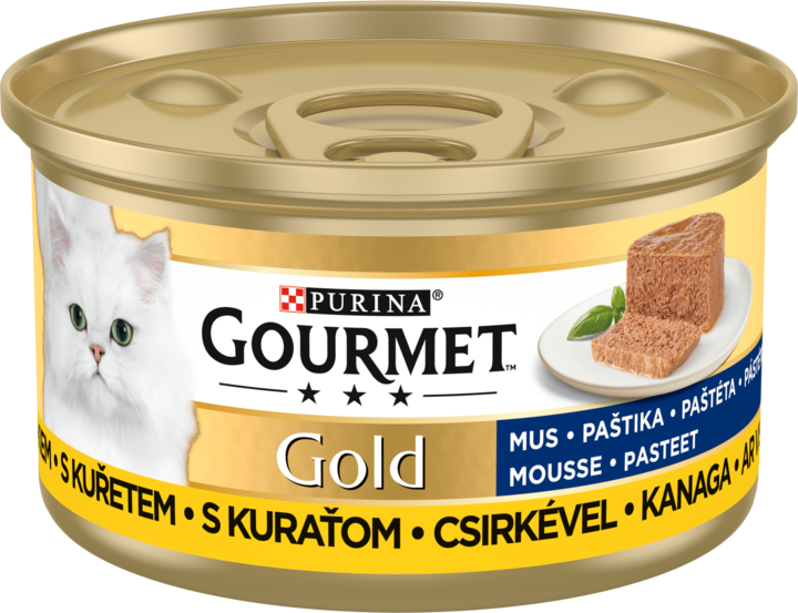 PURINA GOURMET, Gold Mus, karma pełnoporcjowa mokra dla dorosłych kotów, z kurczakiem, 85 g
