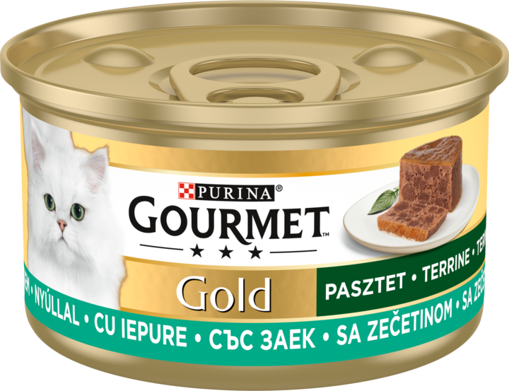 PURINA GOURMET, Gold, karma pełnoporcjowa mokra dla dorosłych kotów, z królikiem, 85 g