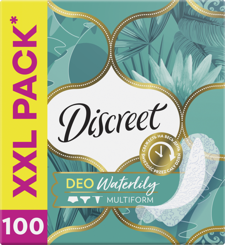 DISCREET, wkładki higieniczne, zapachowe, uniwersalne dopasowanie, 100 szt.