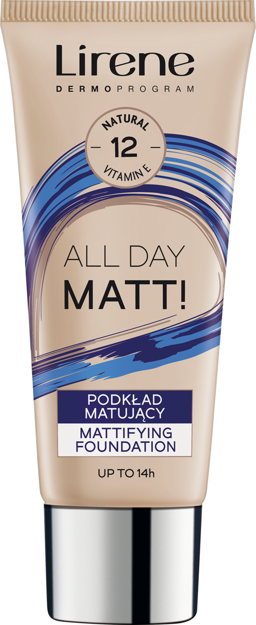 LIRENE, All Day Matt!, podkład do twarzy, matujący, bez efektu maski, nr 12 Natural, 30 ml