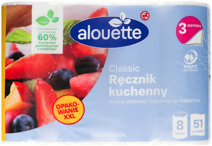 ALOUETTE, Classic, ręcznik papierowy, 3-warstwowy, 8 szt.