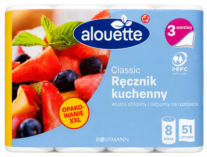 ALOUETTE, Classic, ręcznik papierowy, 3-warstwowy, 8 szt.