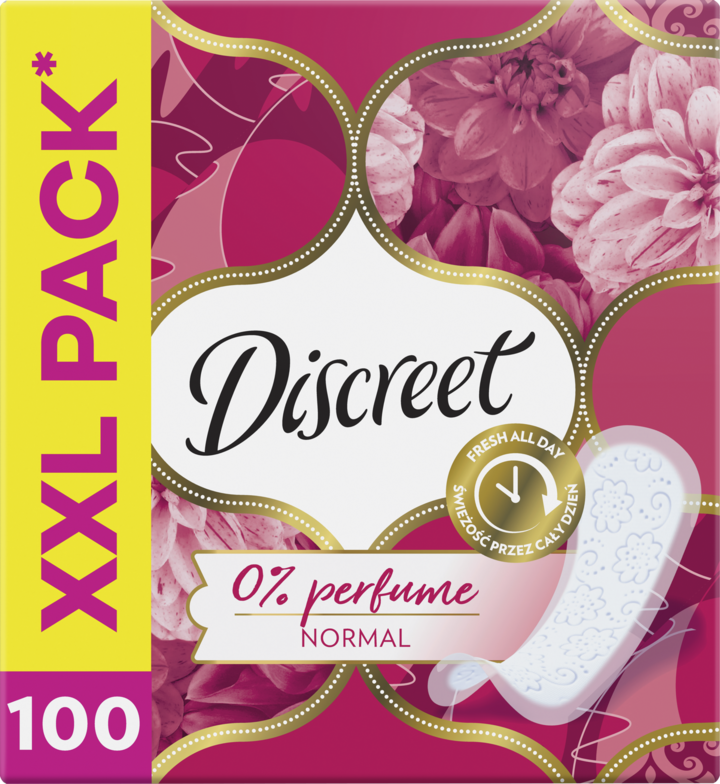 DISCREET, wkładki higieniczne, bezzapachowe, Normal, 100 szt.