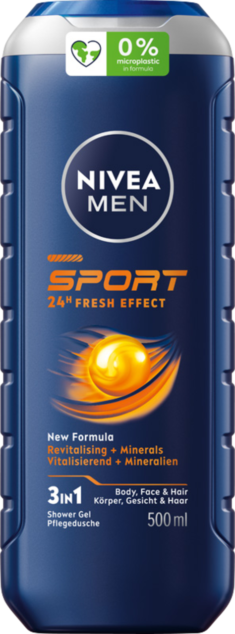 NIVEA MEN, Sport, żel pod prysznic, 3w1, 500 ml